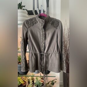 Women's Embroidered Gray Jacket